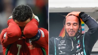 Hamilton jak Cristiano Ronaldo, emocje się wylały. Nie chciał pokazać twarzy 