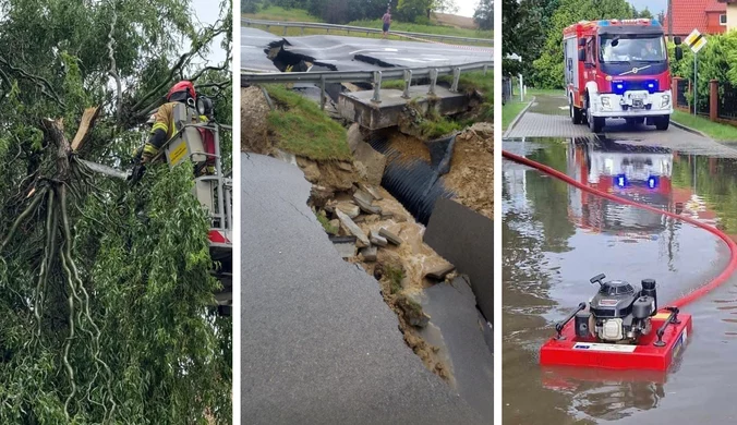 Trąba powietrzna, powalone drzewa, zablokowane drogi. Fala burz nad Polską