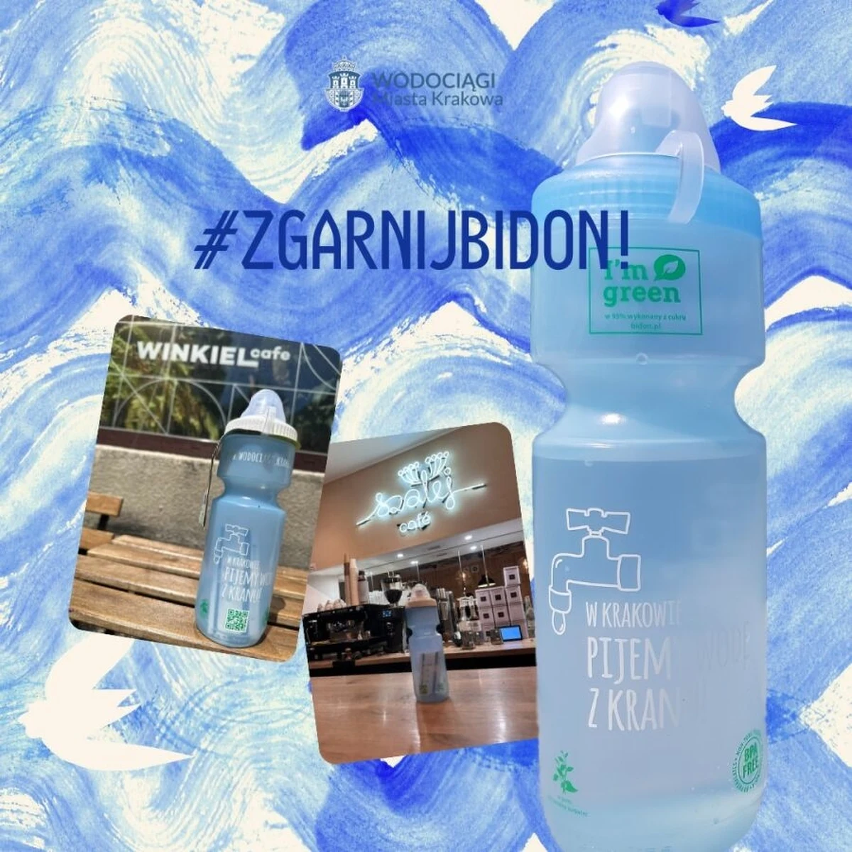 W piątek (12 lipca) w ramach akcji #zgarnijbidon Wodociągi Miasta Krakowa rozdają butelki wielokrotnego użytku, wykonane z trzciny cukrowej. Bidony można odebrać w dwóch lokalizacjach. 