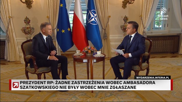 Spór prezydenta z premierem o byłego ambasadora Polski przy NATO. Andrzej Duda powiedział w "Gościu Wydarzeń", że wbrew temu co mówił Donald Tusk, on nie miał żadnych informacji o zastrzeżeniach służb ws. Tomasza Szatkowskiego. - Nie wiem czy premier Tusk w ogóle mówi prawdę - powiedział. 