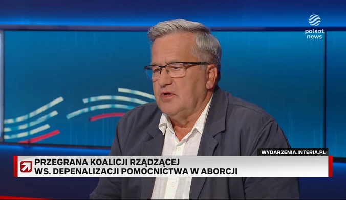 Komorowski w ''Prezydentach i premierach'' o głosowaniu w sprawie aborcji: Przegrała część koalicji. To nie był projekt całej koalicji 