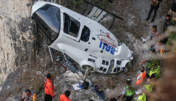 Helikopter zaplątał się w sznurek od latawca. Rozbił się na skałach