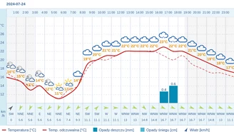 Pogoda dla Łodzi na 24 lipca 2024