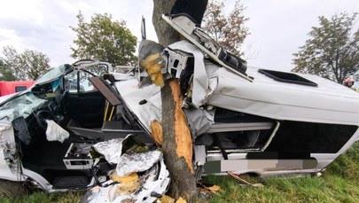 Śmiertelny wypadek koło Wrocławia. Bus uderzył w drzewo