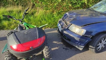 15-latek na quadzie wjechał wprost pod auto osobowe. Nie miał kasku