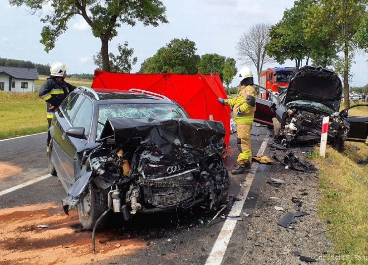 Dwie ofiary śmiertelne, czworo poszkodowanych - w tym dwoje dzieci - to tragiczny bilans wypadku, do którego doszło w niedzielę rano w miejscowości Kodrąb na drodze krajowej numer 42 w Łódzkiem. Kierujący citroenem miał blisko 2,5 promila alkoholu w wydychanym powietrzu.