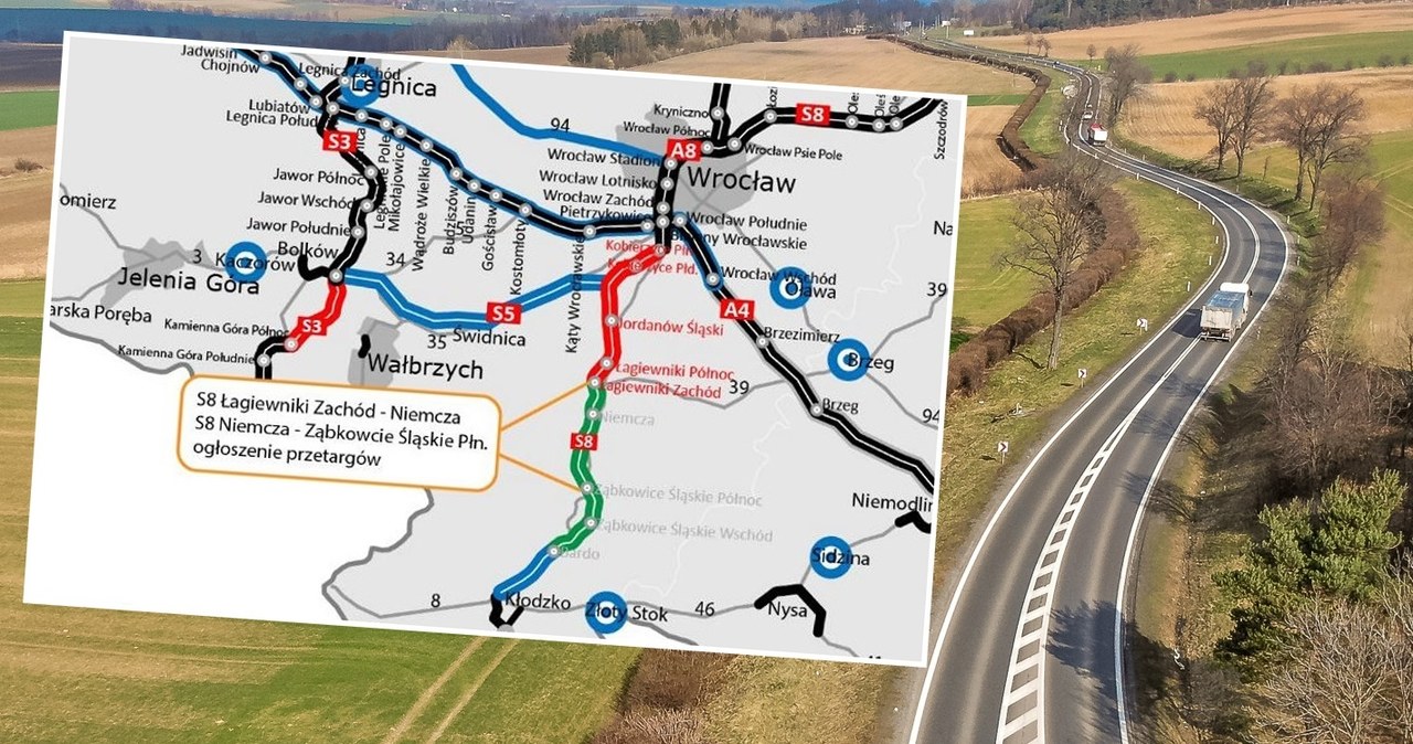 Generalna, Dyrekcja, Dróg, Krajowych, Autostrad, poinformowała, rozstrzygnięciu, przetargu, budowę, nowego, odcinka, drogi, eksp Jest decyzja w sprawie nowego odcinka S8. Ucieszą się nie tylko we Wrocławiu