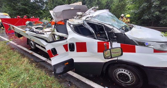 Tragedia na drodze krajowej nr 46 w Podzamku na Dolnym Śląsku. Na przejeżdżające auto spadło drzewo. W wyniku wypadku zginęła jedna osoba.