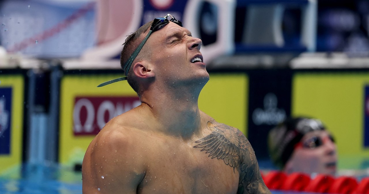 Wybitny, amerykański, pływak, Caeleb, Dressel, który, zdobył, dziewięć, złotych, medali, olimpijskich, niedawno, zwrócił, uwagę, Złoty medalista olimpijski z USA przyłapany na... oglądaniu gry Super Smash Bros.