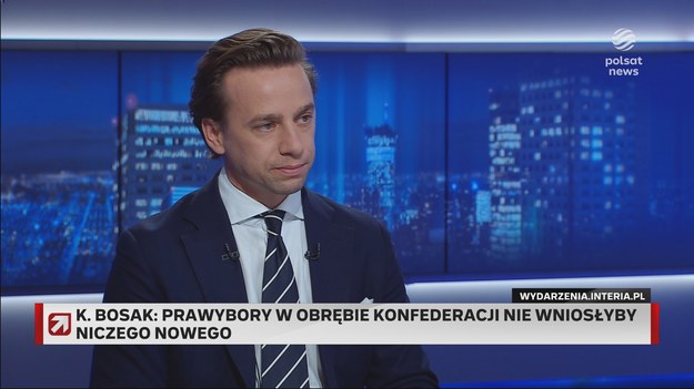 - PiS nie ma w tej chwili oczywistego, dobrego kandydata - przekonywał Krzysztof Bosak komentując pomysł wspólnych prawyborów Konfederacji i PiS-u przed wyborami prezydenckimi w 2025 roku. Gość Bogdana Rymanowskiego zaznaczył, że "nie chodzi o żadną małostkowość. My musimy albo maksymalizować możliwość zwycięstwa w drugiej turze, albo maksymalizować wynik dla naszej formacji".