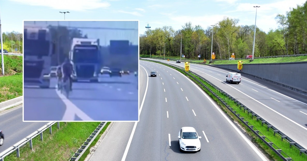  Rowerzyści na autostradzie. Śmiech na sali z tym mandatem