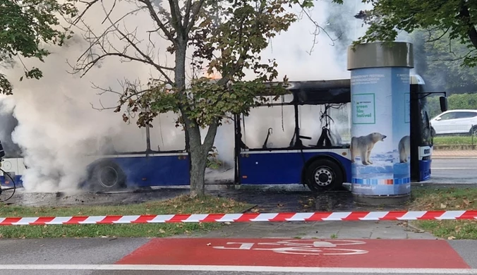 Pożar autobusu w Krakowie. Ewakuowano pasażerów