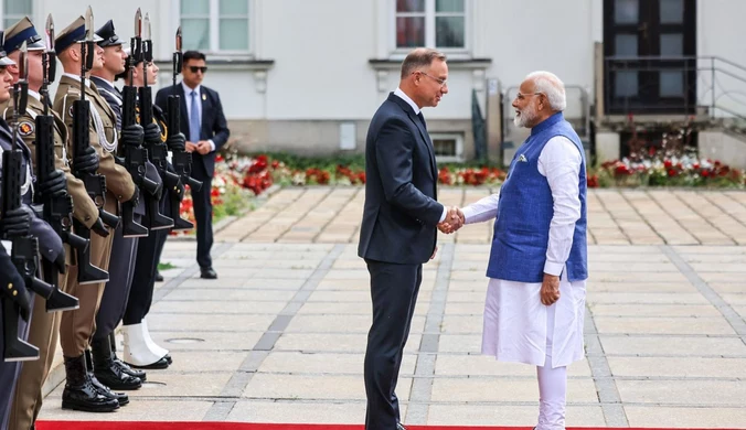 Narendra Modi w Belwederze. Przywitał go Andrzej Duda