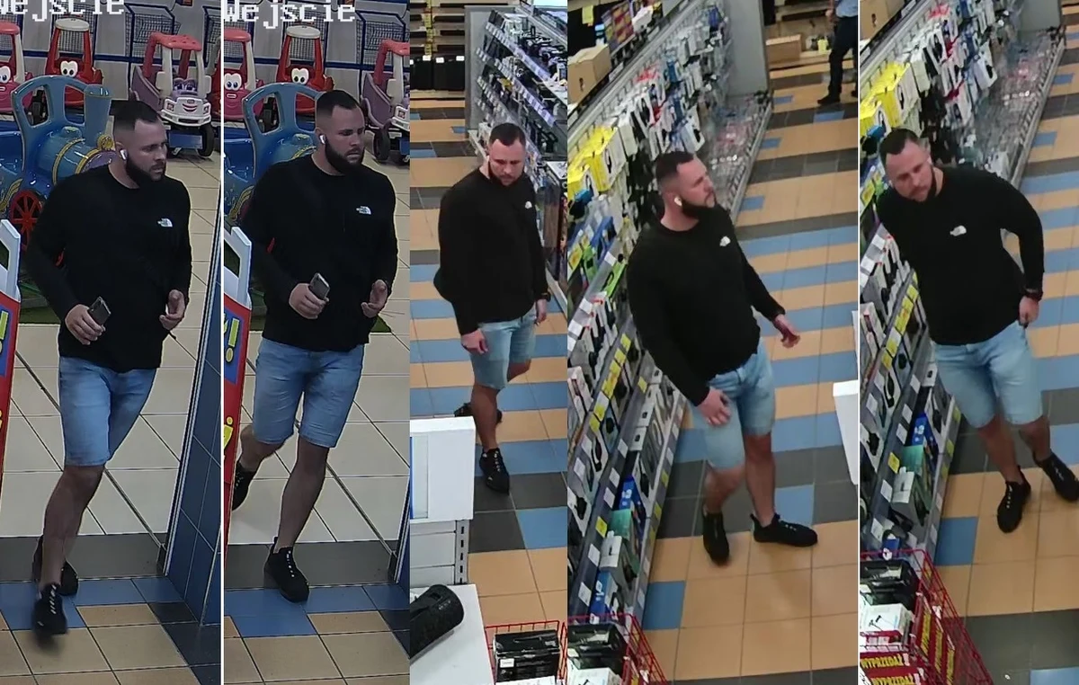 999 zł - tyle warte są słuchawki bezprzewodowe, które ukradł mężczyzna ze sklepu RTV Euro AGD w Tarnowie w Małopolsce. Policja opublikowała wizerunek złodzieja i prosi o kontakt osoby, które mogą pomóc w ustaleniu jego danych. 