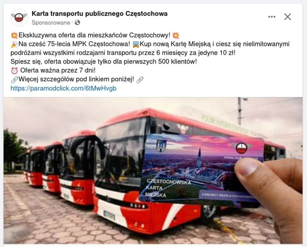 Policja ma wyjaśniać sprawę fałszywych kont związanych z miejską komunikacją w Częstochowie. Wpisy pojawiły się w mediach społecznościowych. Przedstawiciele częstochowskiego MPK ostrzegają, że to oszustwo.