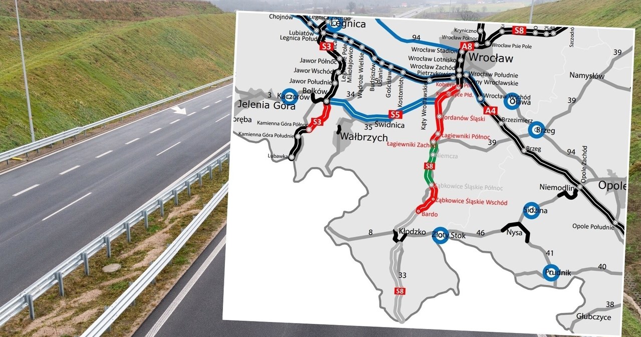 Generalna, Dyrekcja, Dróg, Krajowych, Autostrad, poinformowała, wyborze, wykonawcy, odcinka, Łagiewniki, Zachód, Niemcza, przysz Droga S8 będzie najdłuższa w Polsce. Trasa wydłuża się na południe