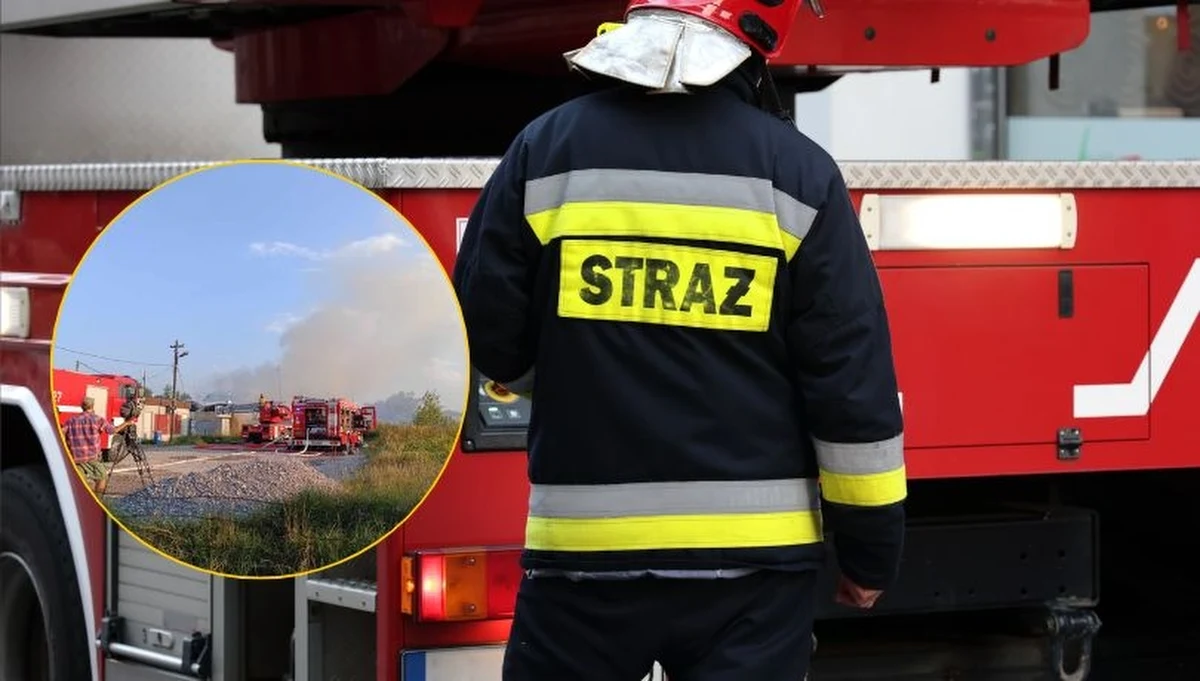 Duży pożar magazynu na krakowskich Rybitwach. Nad miastem unosiły się kłęby czarnego dymu, które były widoczne z wielu kilometrów. Sytuacja została opanowana przed godziną 19:00.