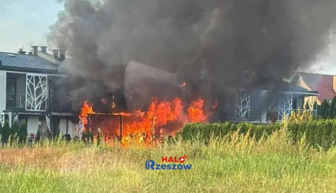 Ogromny pożar w Rzeszowie. Osiedle domów jednorodzinnych w ogniu