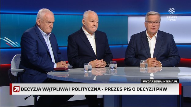  ''Prezydenci i premierzy'' to program Polsat News, w którym zaproszeni goście komentują najważniejsze polityczne wydarzenia minionego tygodnia. W tym odcinku zaproszeni przez redaktora Jarosława Gugałę goście, były prezydent Bronisław Komorowski oraz byli premierzy Leszek Miller i Jan Krzysztof Bielecki, rozmawiali m.in. o kwestii decyzji PKW, dotyczącej odebrania subwencji Prawu i Sprawiedliwości na 3 lata oraz pomniejszeniu dotacji dla tej partii o 10 milionów złotych. Decyzja wynika z oceny PKW, jakoby PiS dopuściło się nieprawidłowości w sprawozdaniu finansowym komitetu z wyborów parlamentarnych w 2023 roku.