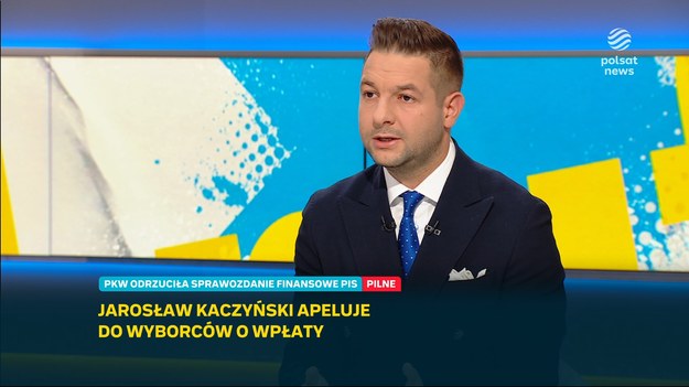 Europoseł Patryk Jaki zadeklarował, że odpowie na apel prezesa Jarosława Kaczyńskiego i będzie wpłacał co najmniej 5 tys. zł miesięcznie na konto PiS.- Czuję solidarność i potrzebę tego, aby bronić Polski, ponieważ ta sprawa pokazuje, w którym kierunku my idziemy - jakiejś autokracji liberalnej - dodał.