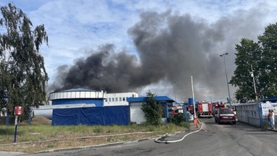 Kłęby czarnego dymu nad Gdańskiem. Paliła się hala na Stogach