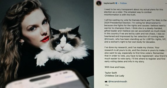 Taylor Swift zdradziła swoim fanom, że popiera walkę Kamali Harris o prezydenturę USA. Gwiazda nazwała rywalkę Donalda Trumpa "stabilną i utalentowaną liderką". 