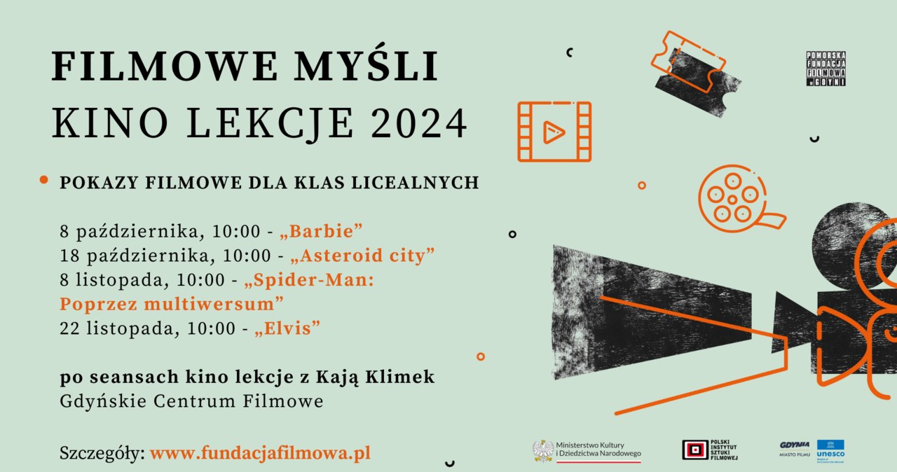 Nie siedźcie w szkolnych ławkach, chodźcie z młodzieżą do kina! Pomorska Fundacja Filmowa w Gdyni zaprasza na seanse filmowe i kino lekcje dla szkół ponadpodstawowych.