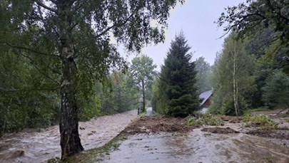 Rwąca rzeka porwała auto z trzema osobami, trwają poszukiwania