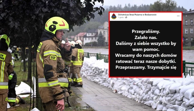 Jednostka ochotników nie wytrzymała starcia z powodzią. "Przegraliśmy"