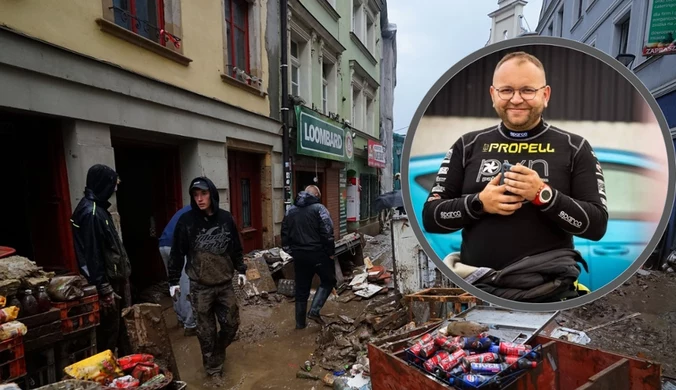 Polski sportowiec stracił dobytek w powodzi i od razu ruszył pomagać innym. "Brali ode mnie konserwy i od razu je jedli"