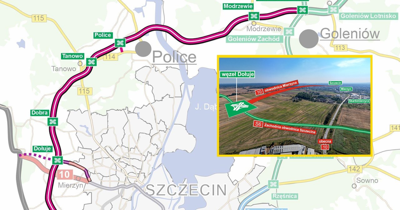 Zachodnia, Obwodnica, Szczecina, ciągu, drogi, ekspresowej, obejmować, największy, tunel, drogowy, Polsce, okolicach, Polic, pow Najdłuższy tunel drogowy w Polsce. Kierowcy przejadą 5 km pod dnem Odry