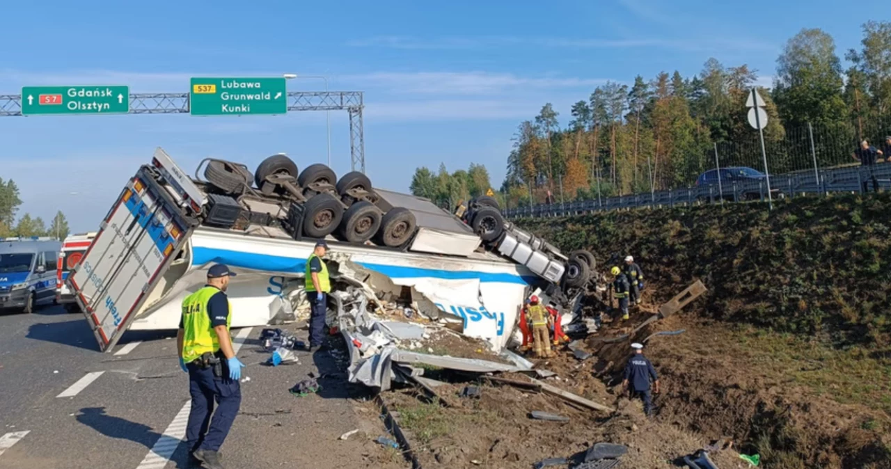 S7. Wypadek na trasie między Nidzica a Olsztynkiem