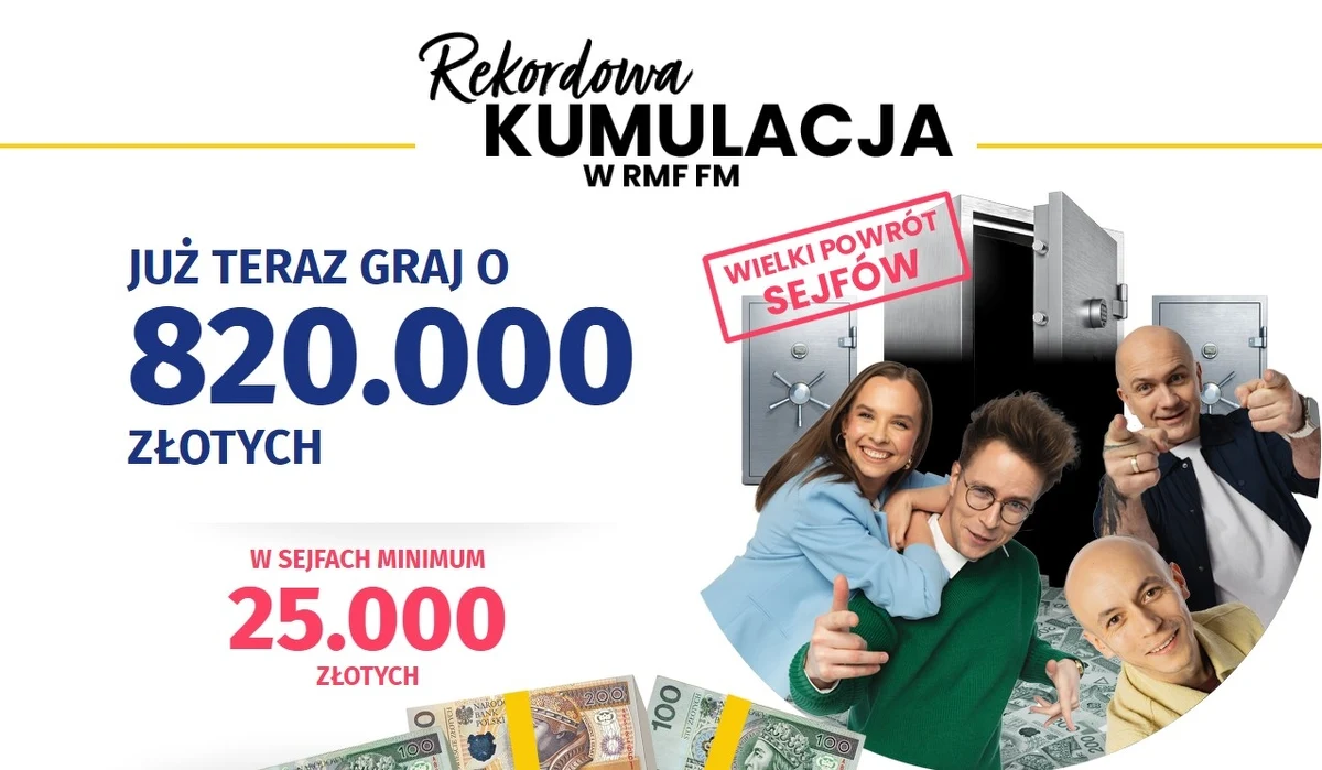 820 tysięcy złotych - taką sumę zgarnął w Rekordowej Kumulacji w RMF FM pan Karol z okolic Suwałk. To ​największa nagroda w historii polskiej radiofonii!