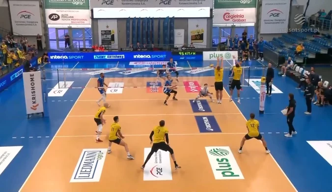 Bloki w meczu PGE GiEK Skra Bełchatów – Cuprum Stilon Gorzów. WIDEO