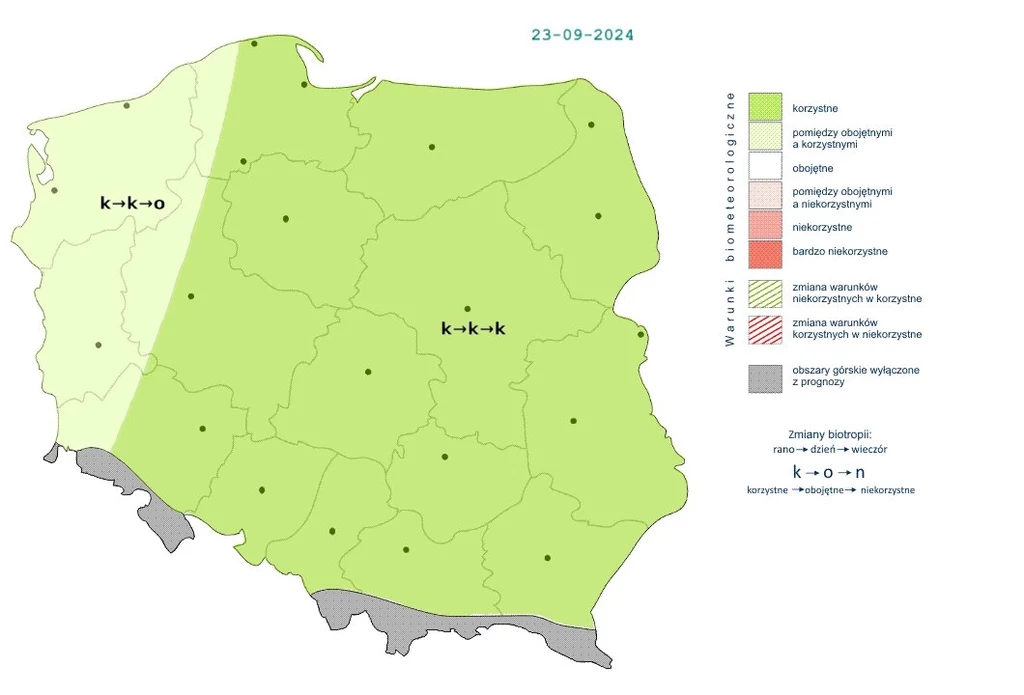 Pogoda w pierwszy dzień jesieni będzie przyjazna w całym kraju, choć z czasem na zachodzie warunki staną się obojętne