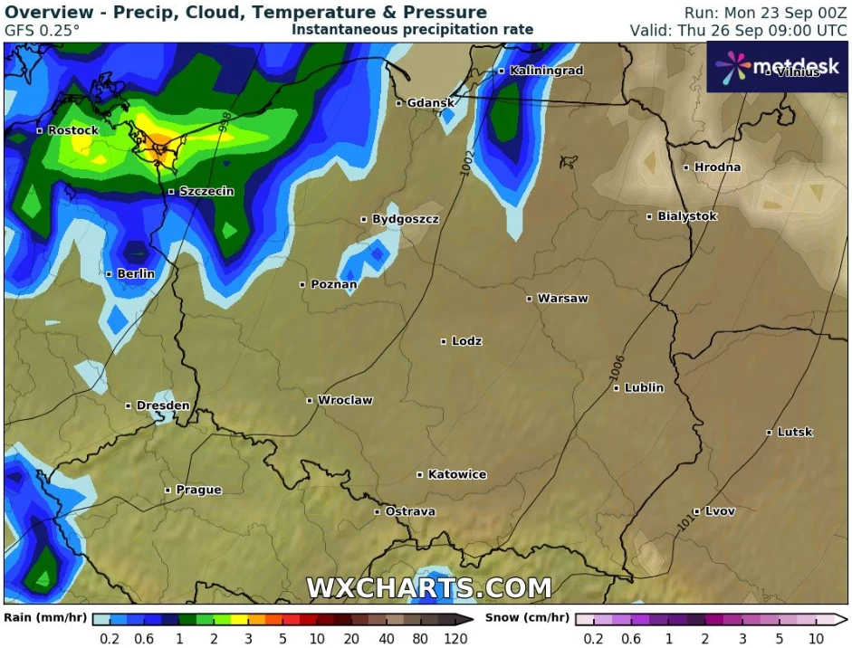 Na północy i zachodzie Polski w czwartek może padać nieprzyjemny, jesienny deszcz