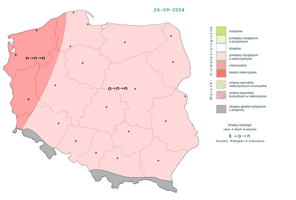 Niekorzystne warunki obejmą północny zachód, a z czasem również resztę kraju