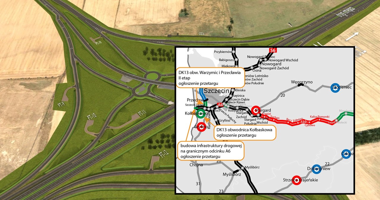 Generalna, Dyrekcja, Dróg, Krajowych, Autostrad, poinformowała, ogłoszeniu, przetargu, budowę, dwóch, obwodnic, infrastruktury,  Kluczowe inwestycje koło Szczecina. Szybszy przejazd, ale więcej kontroli