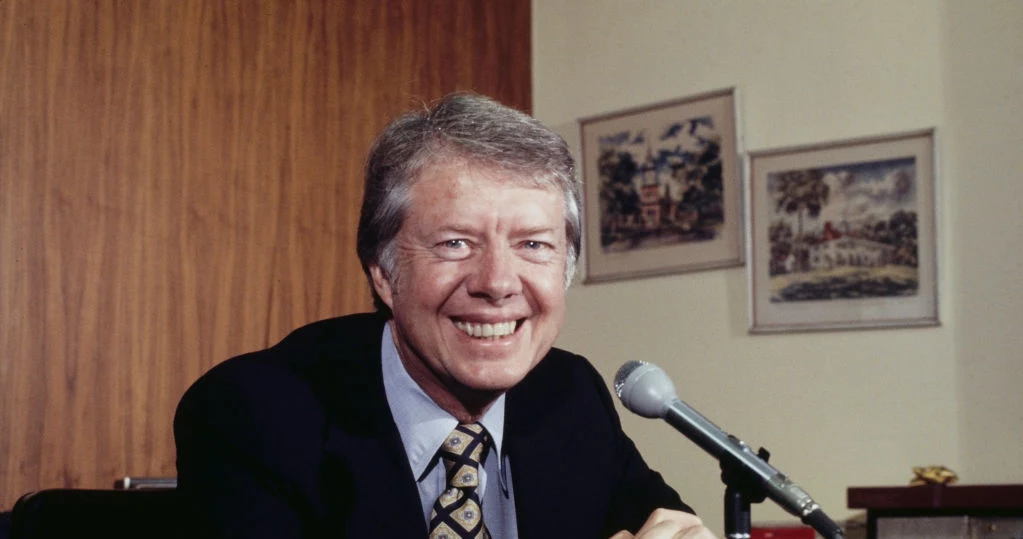 Jimmy Carter w trakcie kampanii wyborczej w 1976 roku