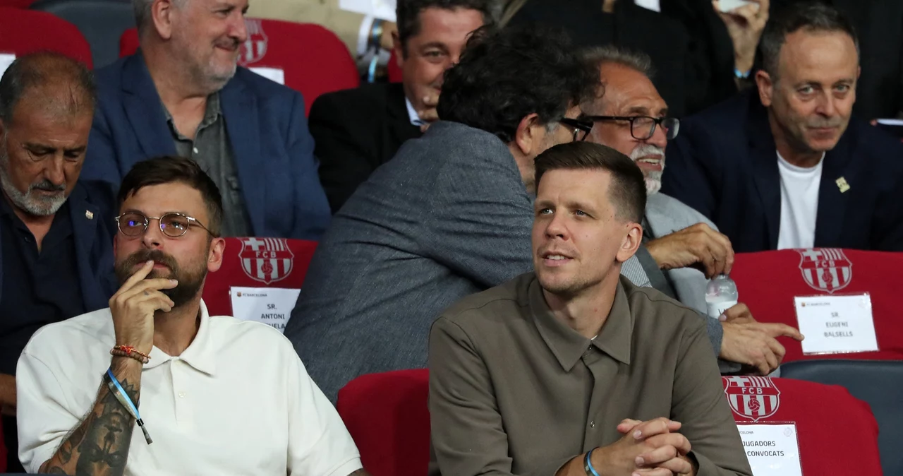 Wojciech Szczęsny na trybunach podczas meczu Barcelony w Lidze Mistrzów