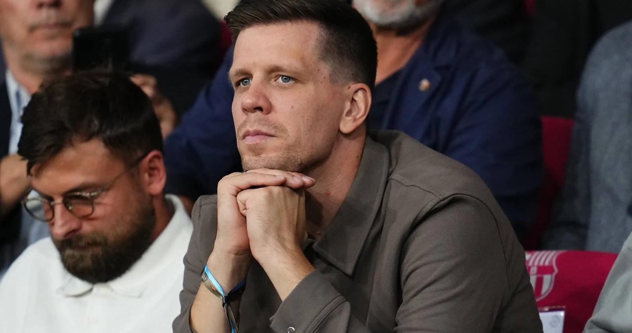 Wojciech Szczęsny na trybunach w trakcie meczu FC Barcelona - Young Boys Berno  