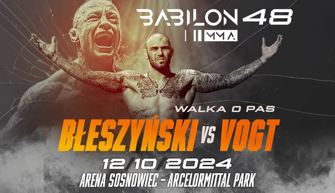 Babilon MMA 48: Adrian "Ares" Błeszyński broni mistrzowskiego pasa 12 października w Arenie Sosnowiec