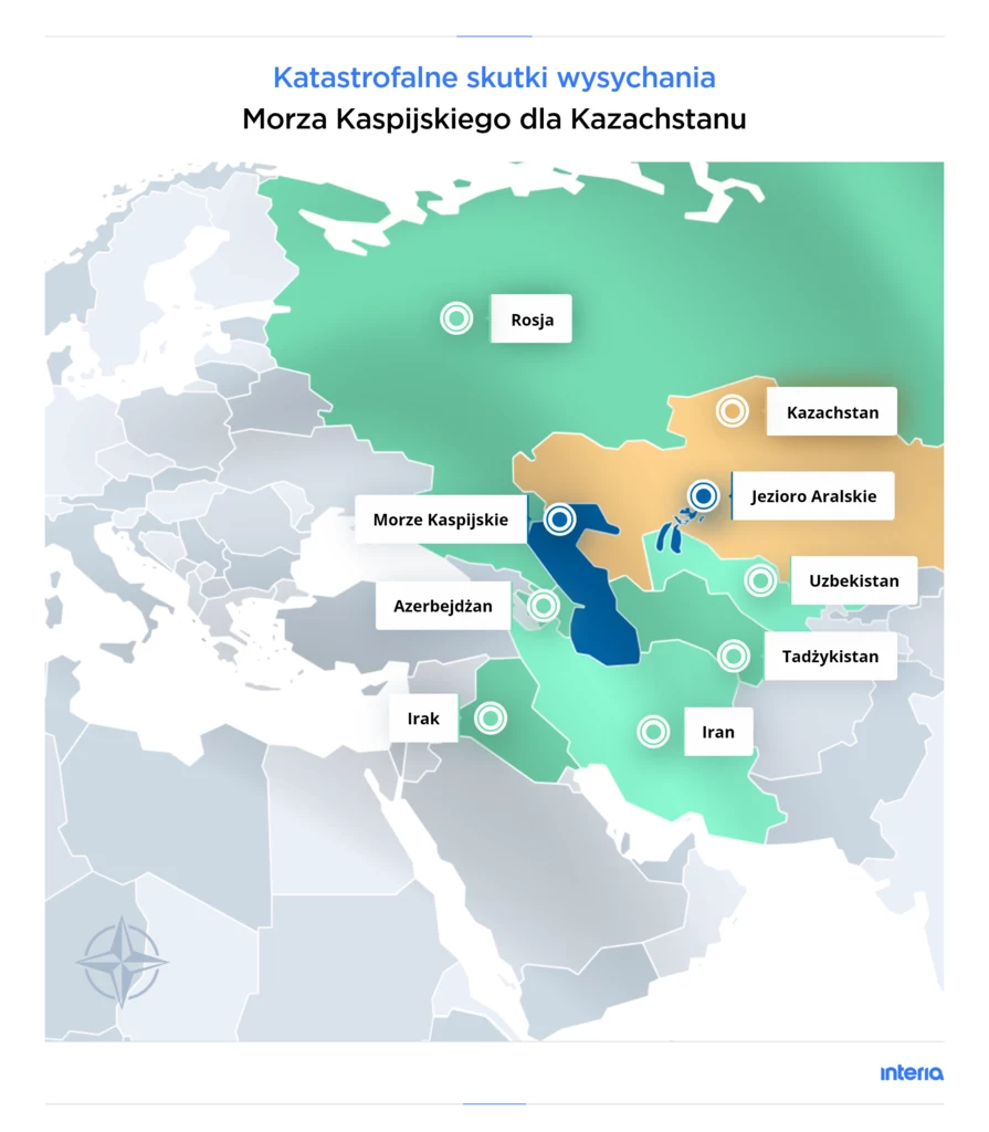 Katastrofalne skutki wysychania Morza Kaspijskiego dla Kazachstanu