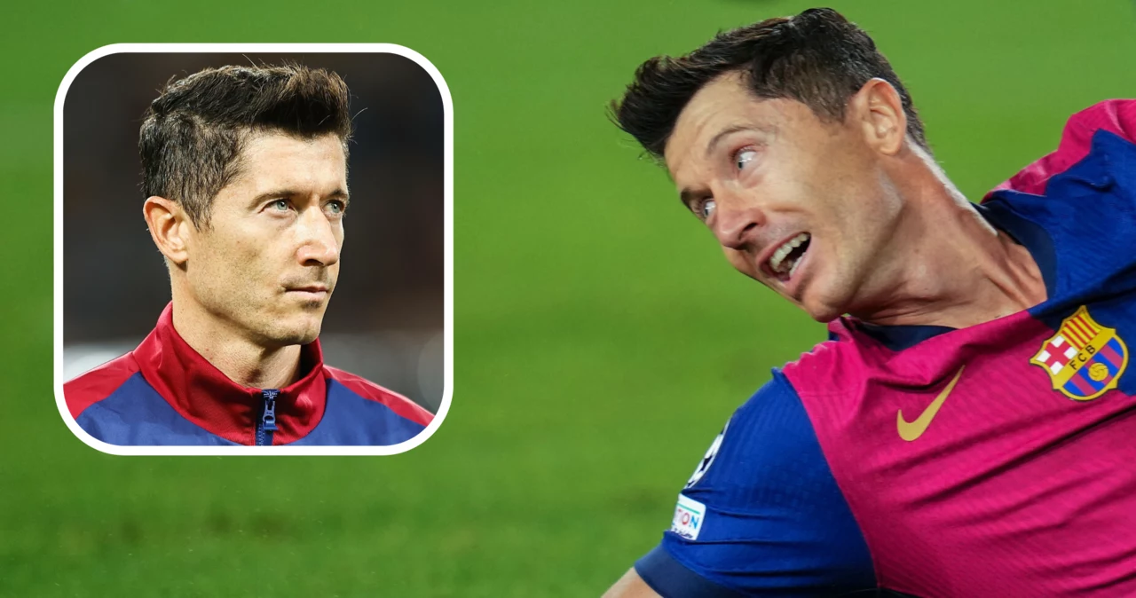 Robert Lewandowski podczas meczu FC Barcelona