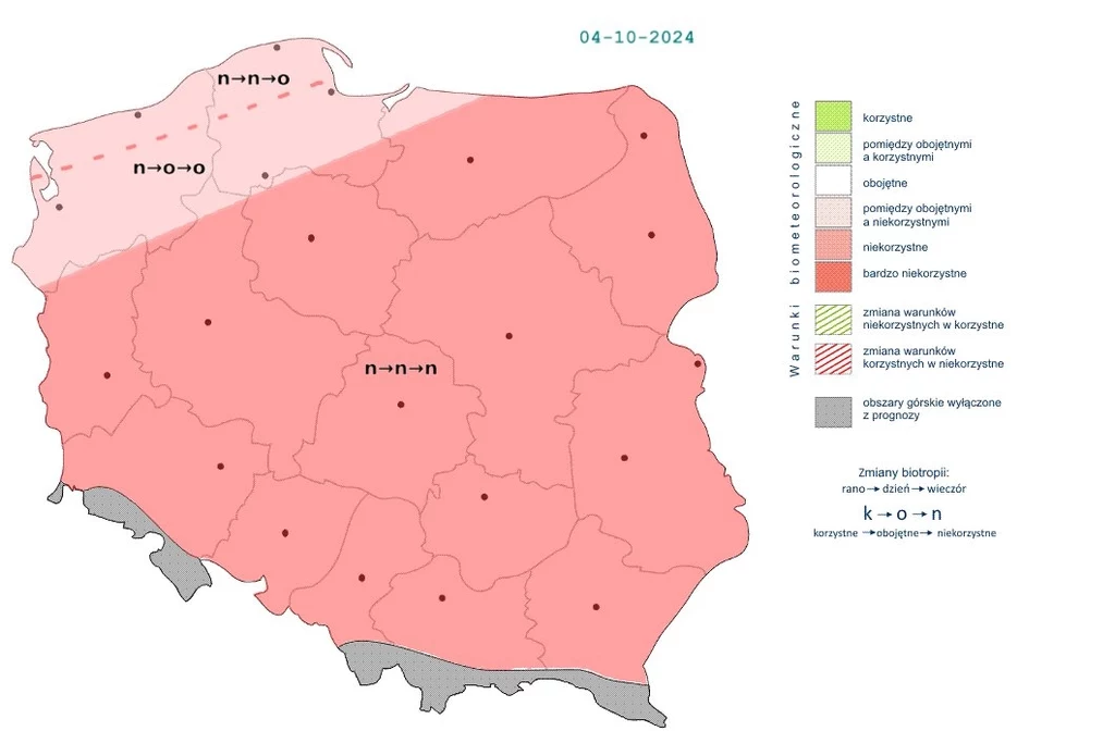 Od rana niekorzystne warunki będą się utrzymywać w całej Polsce. W ciągu dnia mogą się nieco poprawić na północnym zachodzie