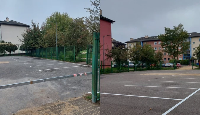 Boisko nagle zmieniło się w parking. Bez żadnego ostrzeżenia