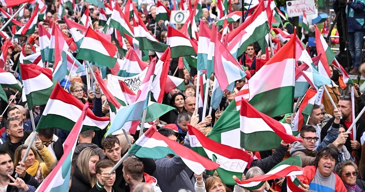 Protest w sprawie reformy mediów publicznych w Budapeszcie