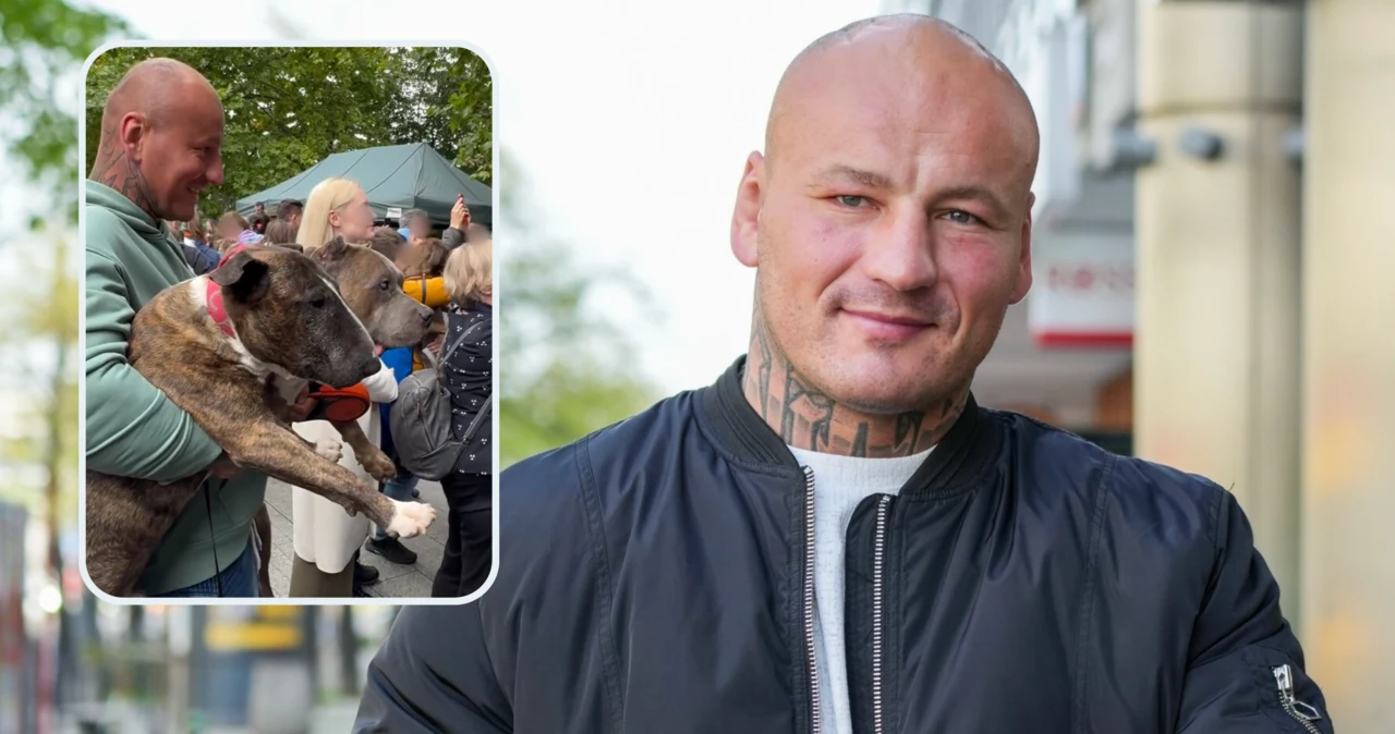 Artur Szpilka zabrał swoje psy na mszę