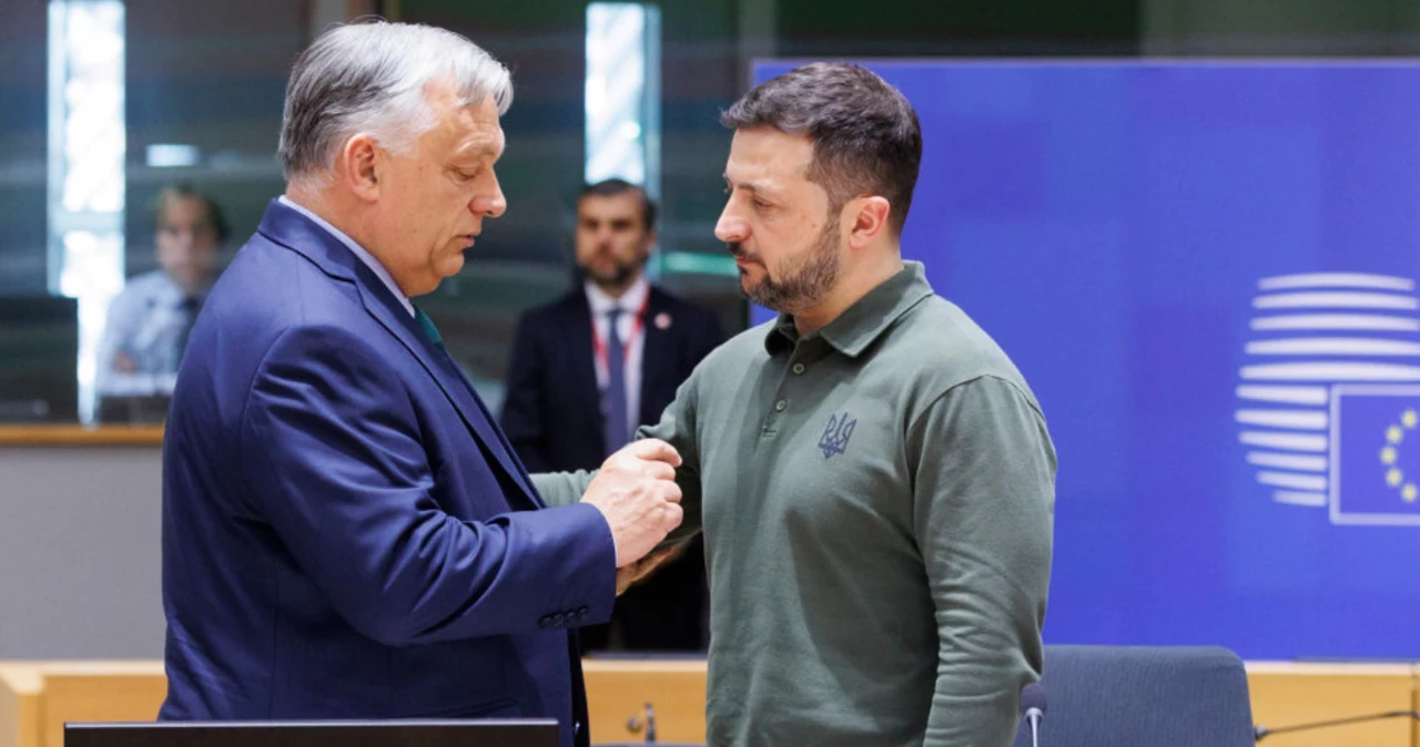 Viktor Orban oraz Wołodymyr Zełenski na marginesie Rady Europejskiej (zdj. arch.)