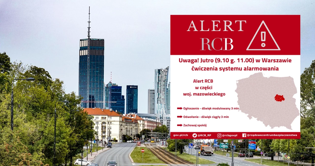 Alert RCB dla mieszkańców Warszawy